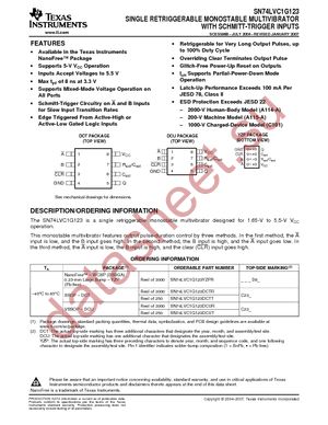 74LVC1G123DCUTG4 datasheet  